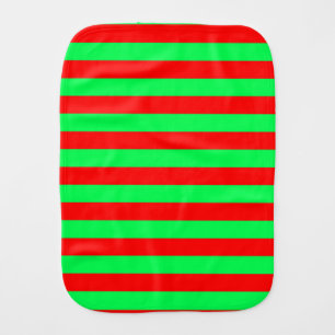 Red Green Stripes Design Baby Burp Cloth