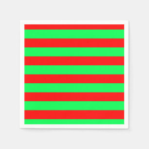 Red Green Stripes Design Napkins