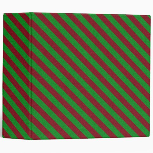 Red  Green Stripes Glitter 3 Ring Binder