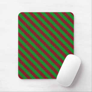 Red & Green Stripes Glitter Mouse Pad