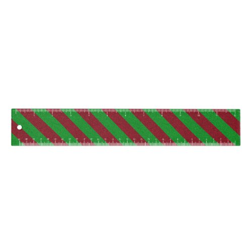 Red  Green Stripes Glitter Ruler