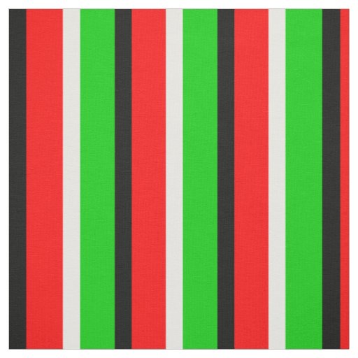 Red Green Stripes Pattern Design Fabric