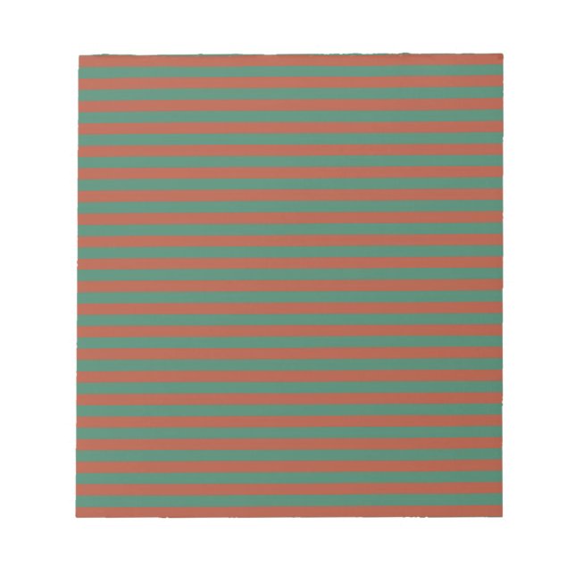 Red Green Stripes Pattern Notepad (Front)