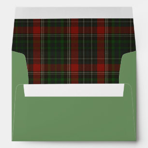 Red & Green Stuart Tartan Plaid Custom Envelope