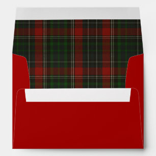 Red & Green Stuart Tartan Plaid Custom Envelope