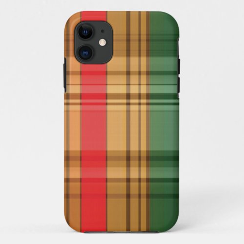 RedGreen Tartan  iPhone 11 Case