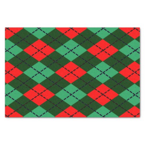 Red green tartan tissue paper