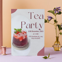 Red Green Tea Party Invitation