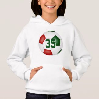 red green team colors jersey number soccer hoodie
