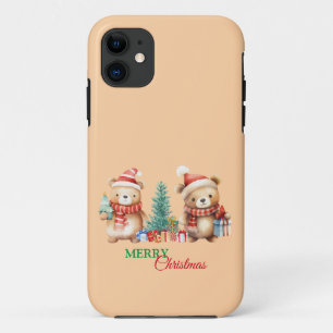 Red Green teddy Bear Santa Merry Christmas Party iPhone 11 Case