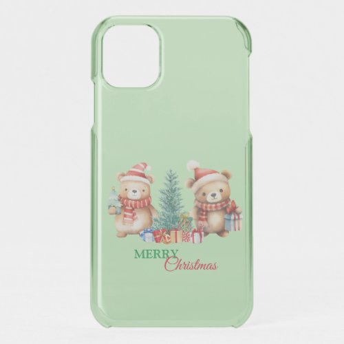 Red Green teddy Bear Santa Merry Christmas Party  iPhone 11 Case