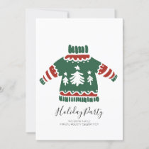 Red & Green Ugly Sweater Holiday Party Invitation