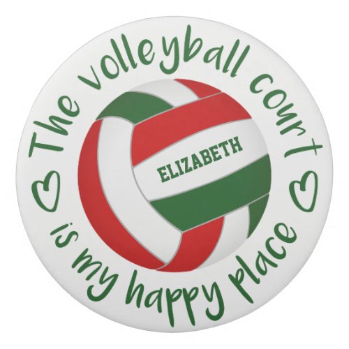 red green volleyball court my happy place eraser