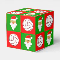 Volleyball and Santa Clause Red & Green Christmas Wrapping Paper, Zazzle