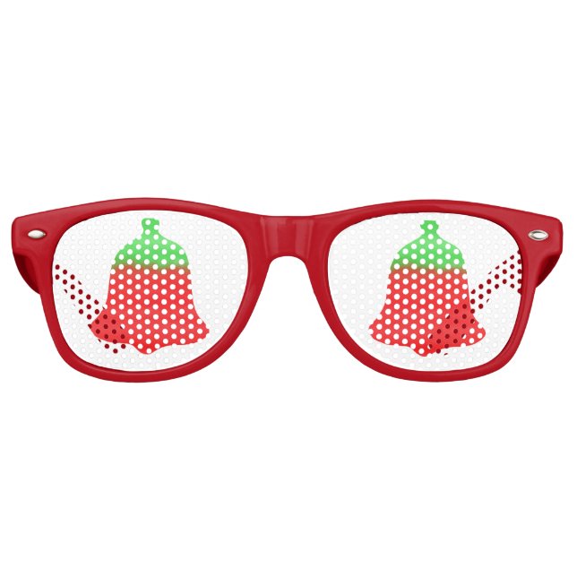 Red & Green Watercolor Bell Retro Sunglasses (Front)