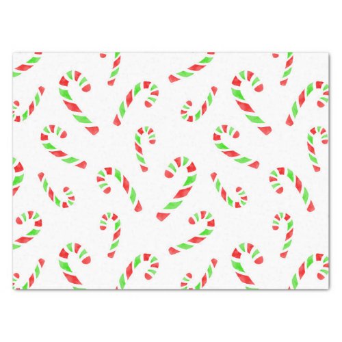 Red Green Watercolor Candy Cane Pattern   Tissue Paper