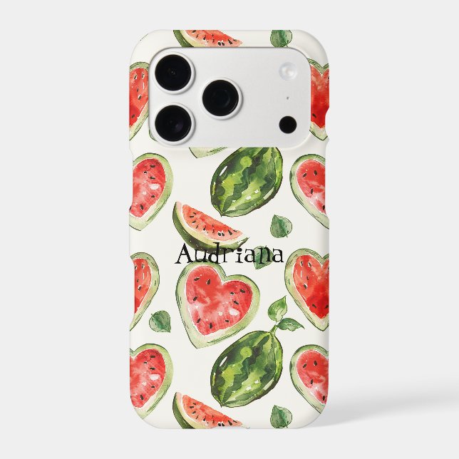 Red Green Watermelon Hearts  iPhone Case (Back)