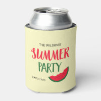 Red Green Watermelon Summer Party Can Cooler