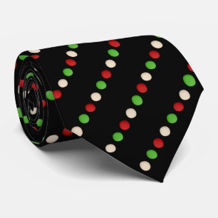 Red Green White Black Polka Dot Neck Tie