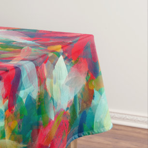 Red Green White Blue Yellow Abstraction Tablecloth