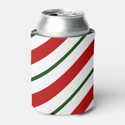  Red Green  White Candy Cane Christmas Can Cooler