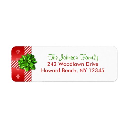 Red Green White Christmas Return Address Labels