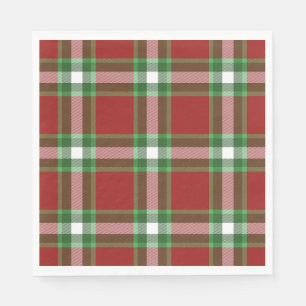 Red Green White Cool Red Lumberjack Plaid Pattern Napkins