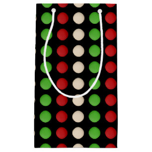 Red Green White Dot Pattern Small Gift Bag