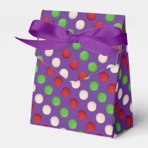 Red Green White Dots Favor Boxes