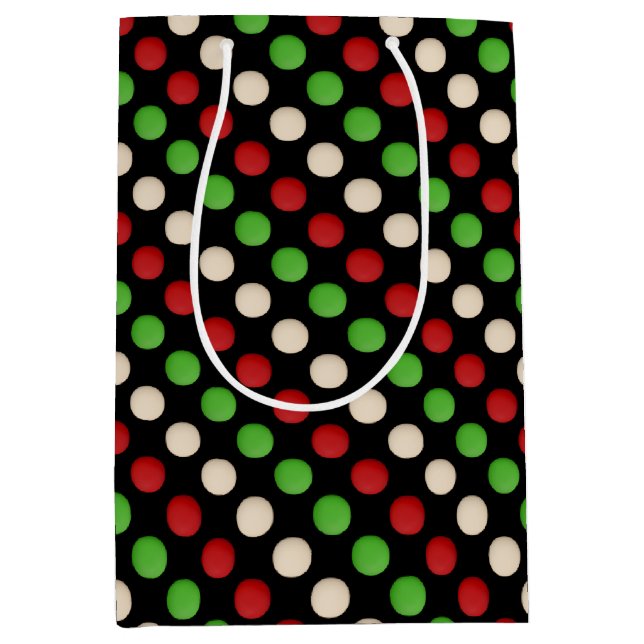 Red Green White Dots Medium Gift Bag (Front)