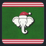 Red & Green White Elephant Gift Christmas Party Square Sticker<br><div class="desc">Matching items are available.</div>