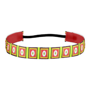 Red Green White graphic globes patterned art Athletic Headband