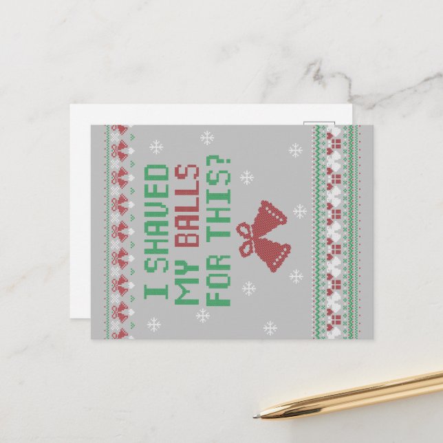 Red Green White | I Shaved My Balls For This? Postcard (Front/Back In Situ)