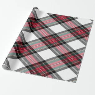 Red Green White Steward Christmas Plaid Wrapping Paper