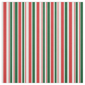 Red Green White Striped Fabric