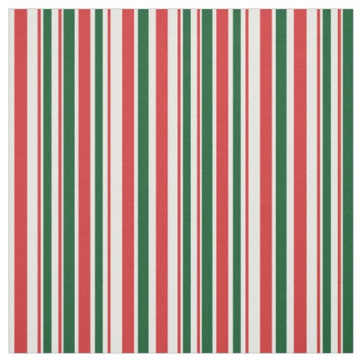 Red Green White Striped Fabric