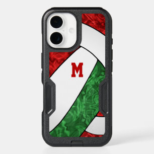 red green white team colors volleyball girl iPhone 16 case