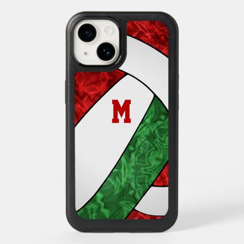 red green white team colors volleyball girl OtterBox iPhone 14 case