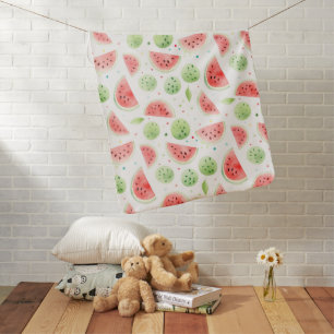 Red Green White Watermelons Baby Shower Blanket