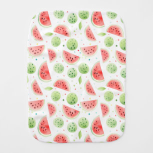 Red Green White Watermelons Baby Shower Burp Cloth