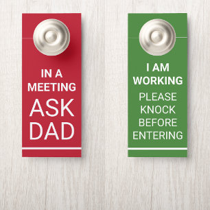 Red Green Work From Home Don't Disturb Door Hanger