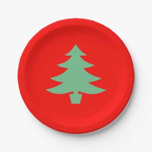 Red Green Xmas Christmas Tree 4Helen Paper Plates