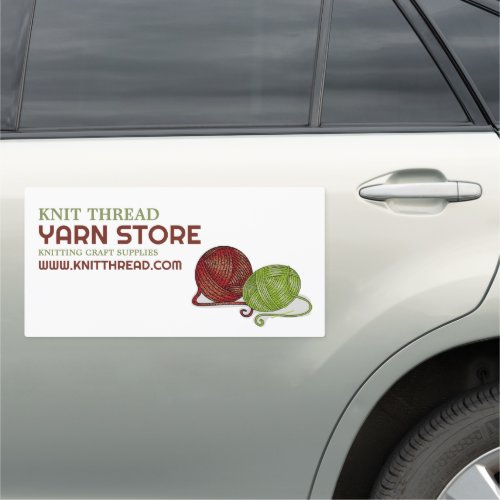 Red  Green Yarn Knitting Store Yarn Store Car Magnet