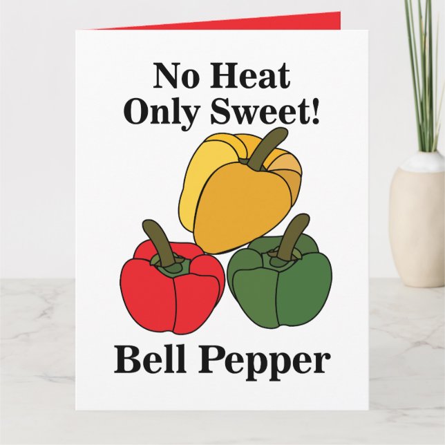 Red Green Yellow Capsicum Bell Pepper Funny Card (Front)