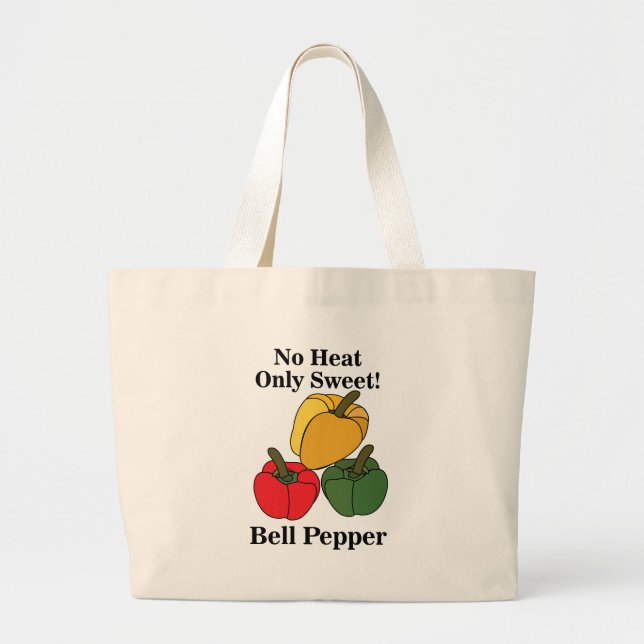 Red Green Yellow Capsicum Bell Pepper Funny Large Tote Bag (Front)
