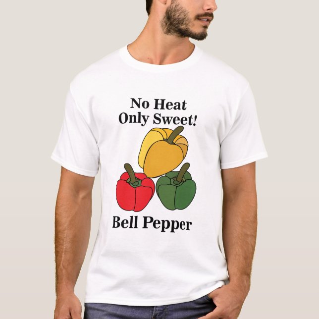 Red Green Yellow Capsicum Bell Pepper Funny T-Shirt (Front)