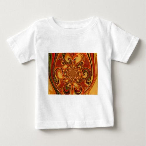 Red green yellow Cool Retro Vintage flowers design Baby T_Shirt