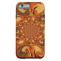 Red green yellow Cool Retro Vintage flowers design Tough iPhone 6 Case