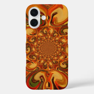 Red green yellow Cool Retro Vintage flowers design iPhone 16 Case