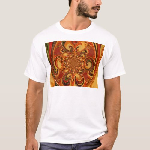 Red green yellow Cool Retro Vintage flowers design T_Shirt